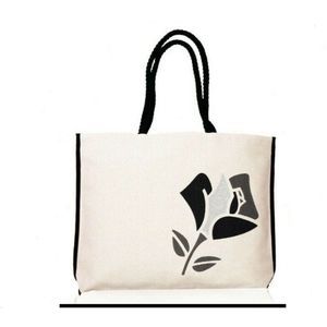 Lancôme Black Flower Summer Canvas Tote